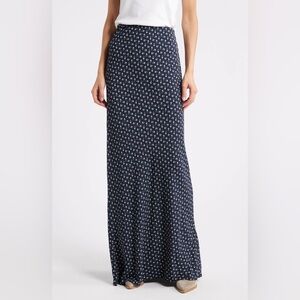 Treasure & Bond Floral Maxi Skirt - Navy M